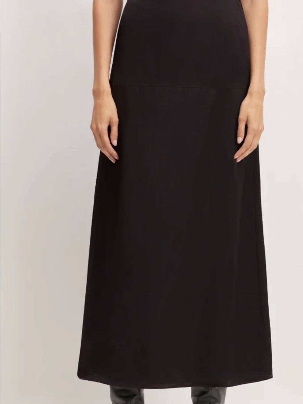 Everlane Black hammered silk Maxi Skirt